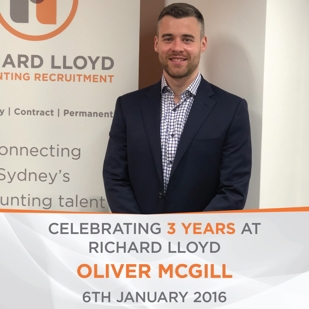 Oliver McGill celebrating his 3rd year at Richard Lloyd in 2016