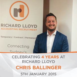 Chris Ballinger celebrates his 4th year work anniversary at Richard Lloyd in 2015